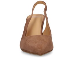 Manfield - Dames - Bruine suède slingbacks - Maat 40