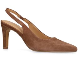 Manfield - Dames - Bruine suède slingbacks - Maat 41