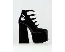 Mary Jane Platform Pump Patent Leather Wo - Black High Heel Shoes