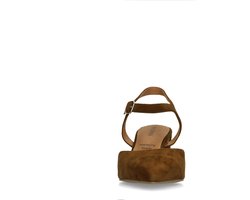 No Stress - Dames - Bruine suède slingbacks - Maat 37