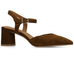 No Stress - Dames - Bruine suède slingbacks - Maat 41