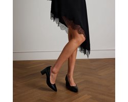 No Stress - Dames - Zwarte leren pumps - Maat 40