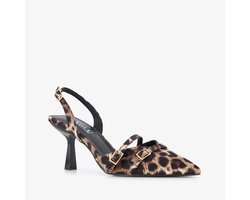 Nova dames pumps met panterprint en stilettohakken zwart bruin - Maat 38