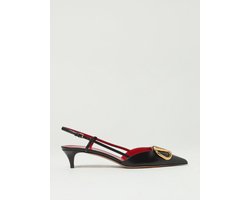 Pointed Slingback Heel Pumps with Adjustable Buckle Wo - Black