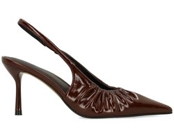 Sacha - Dames - Burgundy slingback pump met rimpel effect - Maat 36