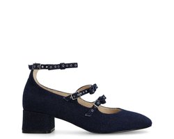 Sacha - Dames - Donkerblauwe denim Mary Jane's - Maat 39