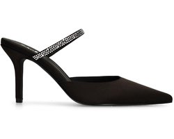 Sacha - Dames - Zwarte pumps met strass bandje - Maat 38