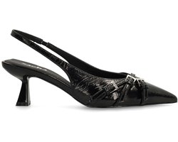 Sacha - Dames - Zwarte slingback pumps met gespen - Maat 39