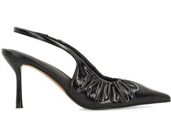 Sacha - Dames - Zwarte slingback pumps met rimpel effect - Maat 40