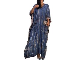 Allecto Plus - Dames kaftanjurk voor strand en loungewear - Lange losse kaftan met korte mouwen