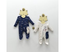 Baby Babykleding Babykleertjes Rompers & Boxpakken Boxpakjes Babykleding unisex - Boxpakje - Print - 4-delig- Jumpsuit Baby - Mom Dad Me - Met drukknoopjes - Maat 56