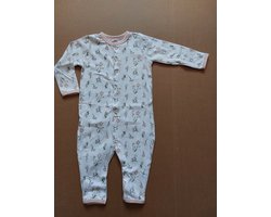 Baby new born pyjama, biologisch katoen, meisjes, maat 62/68, alloverprint flowers