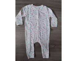 Baby pyjama - biologisch katoen - drukknoopsluiting tot in het been - maat 50/56 - print Bloemetjes