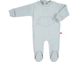 Baby pyjama grijs met voetjes bio katoen maat 46