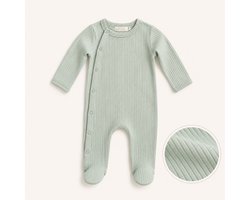 Baby Pyjama Met Voetjes Groen - Drukknopen - Maat 62/68 - Baby Pyjama Jongens & Meisjes - Zachte Baby Pyama Met Voetjes - Unisex Baby Pyjama Maat 62