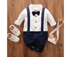 Baby strikje jarretel jumpsuit voor heren (80cm)