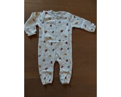 Baby unisex onesie, 1-delig pakje met drukknopen, alloverprint "Bears" maat 50/56