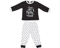 Beeren Zwart/Wit To The Moon And Back Maat 86/92 Baby Pyjama 24420