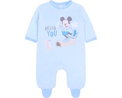 Blauw, fleece rompertje - Mickey Mouse / 80