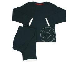 Blue Docks Jongens Pyjama - Voetbal - 100% Katoen - Donker Blauw - Maat 92