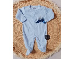 Boxpakje kroon en strikje maat 56/62 - Geboortepakje - Kraamcadeau - Babyshower - Babykleding - Babyjongen