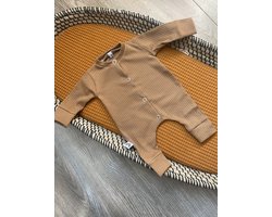 Boxpakje Ribstof Karamel - Bruin - Little Adventure - Maat 50/56 - Effen - GOTS keurmerk