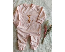 Boxpakje/slaappakje/onesie Giraf - Roze - Maat 62 - 2 t/m 4 maanden