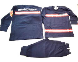 Brandweer Baby/Peuter/Kleuter/Kinderpyjama - collectie Fun2Wear rode streep / blauw - Maat 80