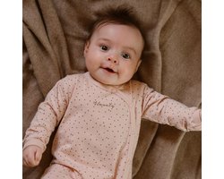 Dirkje - Boxpak met slofjes - Bio Katoen - Light Dusty Pink - bruin stipje - Maat 44