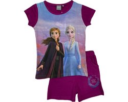 Disney Frozen - Shortama - Paars - Maat 104 - Anna en Elsa - Kinderpyjama