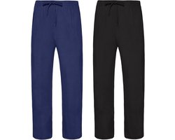 Egoods - 2-delige set pyjamabroek heren, kort, modal, verstelbare taille, tweezijdige zakken, vaderdagscadeau, XL
