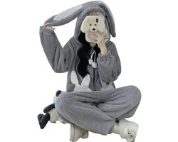 For Women Bunny Hooded Onesies Women Pajamas Cute Pijama Winter Warm Sleepwear Female Nightwear Pyjamas Jumpsuit