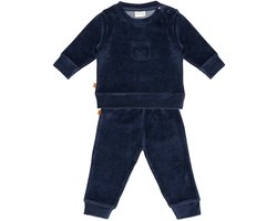 Frogs and Dogs - F&D Velours Baby Pyjama | Patriot Blauw meisjes jongens - Katoen - Maat 86