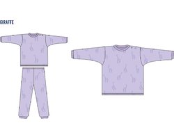 Frogs and Dogs - Giraf F&D Pyjama | Lila zakje meisjes jongens - Katoen - Maat 98