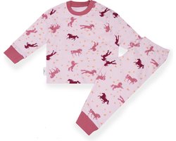 Frogs and Dogs - Horse AOP F&D Pyjama | Roze meisjes jongens - Katoen - Maat 110/116