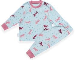 Frogs and Dogs - Horse Aqua AOP F&D Pyjama | Aqua meisjes jongens - Katoen - Maat 158/164