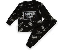 Frogs and Dogs - Super Boy F&D Pyjama | Zwart meisjes jongens - Katoen - Maat 164