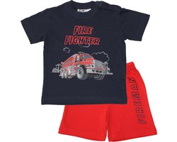Fun2wear - baby - kinder - tiener - Brandweer / Firefighter - shortama / pyjama - navy - maat 68