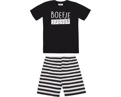 Fun2Wear - Boefje Shortama Baby | Zwart - Katoen - Maat 86
