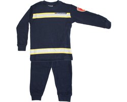 Fun2Wear Brandweer Baby/Peuter/Kleuter/Kinderpyjama - navy - Maat 74