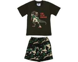 Fun2Wear - Dino Shortama Baby | Kaki - Katoen - Maat 80