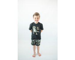 Fun2Wear - Dino Shortama Kinderen | Zwart - Katoen - Maat 98