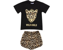 Fun2Wear - Wild Child Shortama Kids | Zwart - Katoen - Maat 128