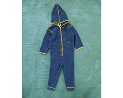 JETPAQ - Merino wollen fleece onesie - Donkerblauw - 62/68