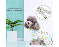 Katoenen Jumpsuit voor honden en puppies - Comfortabele en zachte huisdierenkleding - Leuke pyjama voor kleine katten - Dagelijks kostuum - Maat M.