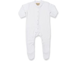 Larkwood Baby Unisex-slaapzak met lange mouwen (Wit)