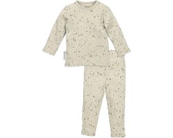 Meyco Baby Rib Mini Spot Pyjama - Sand Melange - 74/80