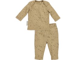 Meyco Baby Rib Mini Spot Pyjama - Toffee Melange - 62/68