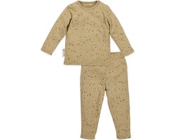 Meyco Baby Rib Mini Spot Pyjama - Toffee Melange - 74/80