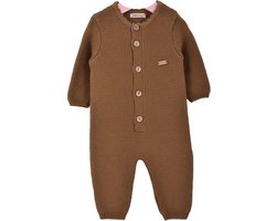 Minora gebreide baby kleding jongens-Unisex boxpakje- Kraamcadeau - Babyshower-Newborn overalls winter- Bruin 1/3 Maanden- Sinterklaas